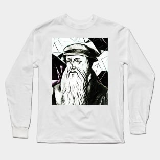 John Knox Black and White Portrait | John Knox Artwork 3 Long Sleeve T-Shirt